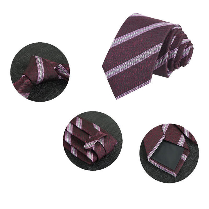 Cravate moderne à rayures texturées pour homme - image 3