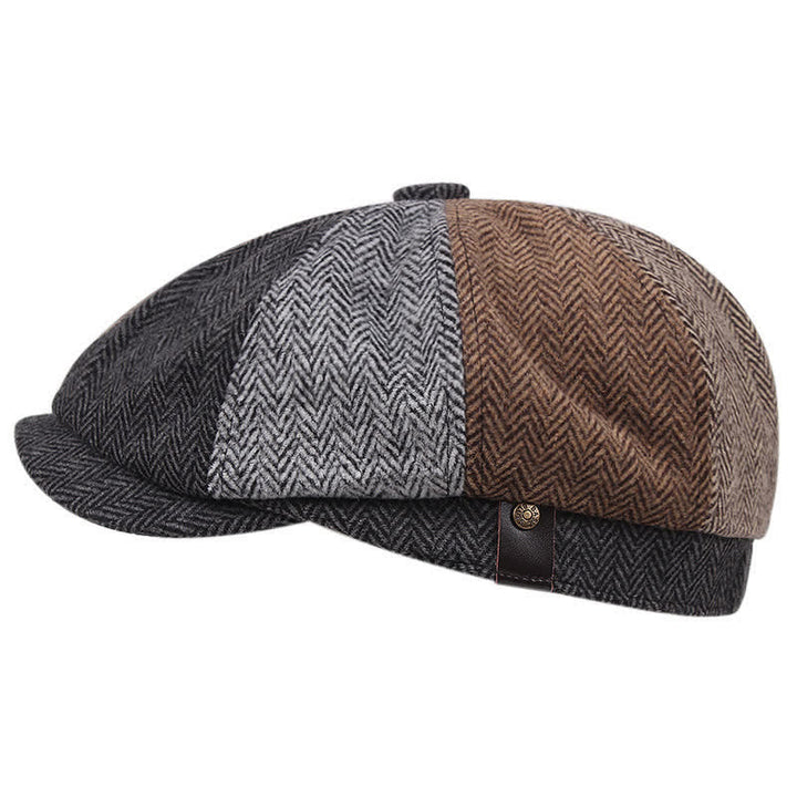 Casquette béret octogonale à épissure britannique vintage - image 3