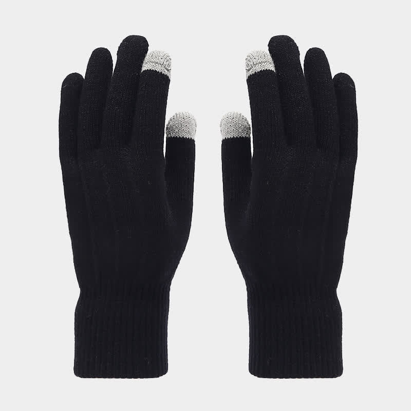 Ensemble de 3 pièces unisexe classique polyvalent avec bonnet, écharpe et gants