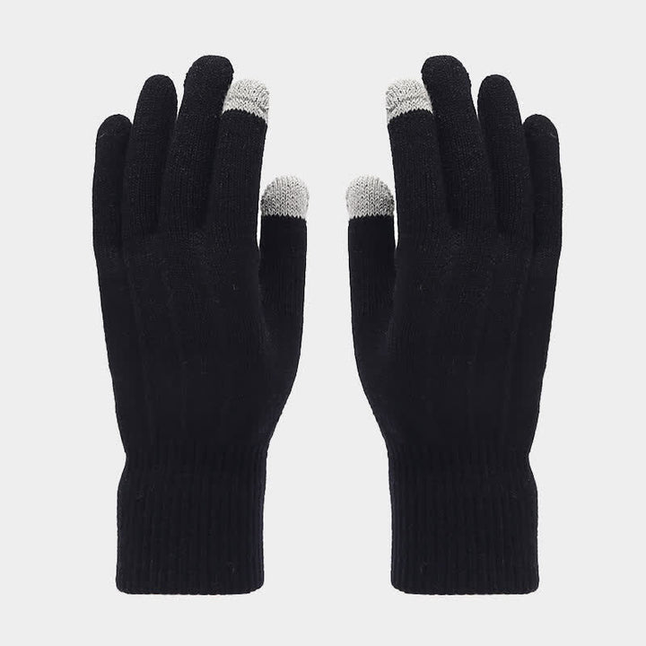 Ensemble de 3 pièces unisexe classique polyvalent avec bonnet, écharpe et gants