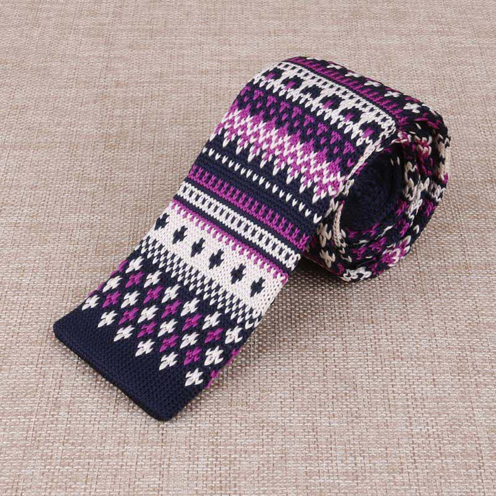 Cravate fine en tricot exotique pour homme