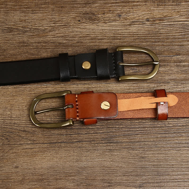 Ceinture décontractée en cuir lisse et brillant pour homme