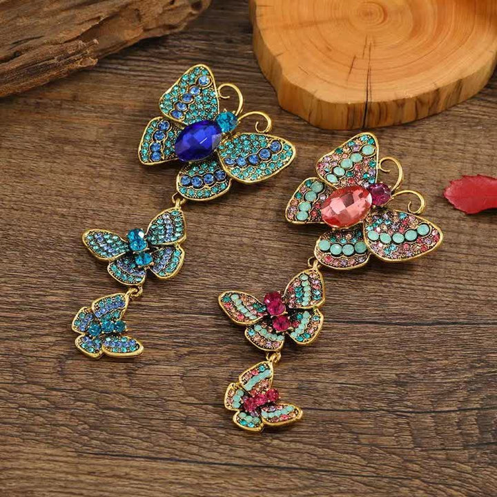 Broche ludique à trois papillons pour femme
