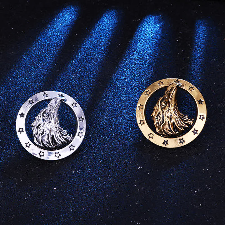Broche en forme de tête de faucon pour homme