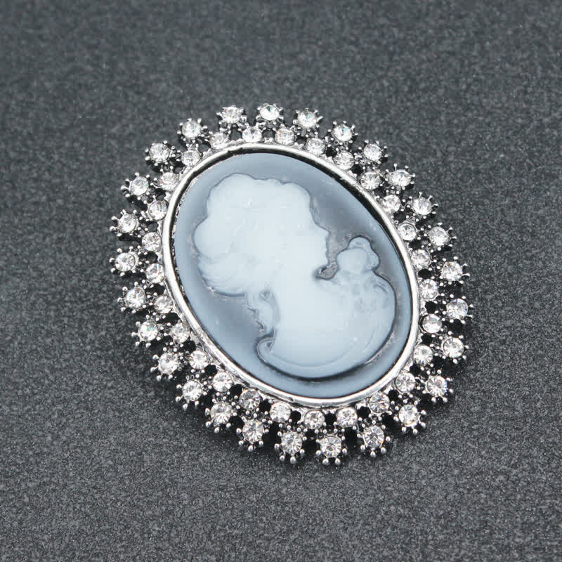 Broche victorienne pour femme avec camée ovale