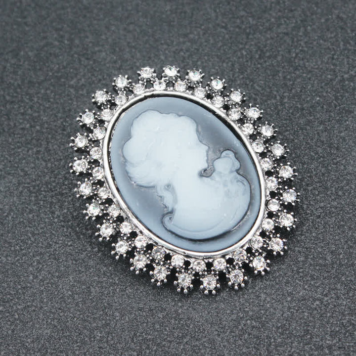 Broche victorienne pour femme avec camée ovale