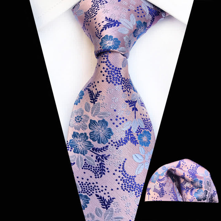 Ensemble de 2 cravates à fleurs de prunier pour homme - Violet - image 17