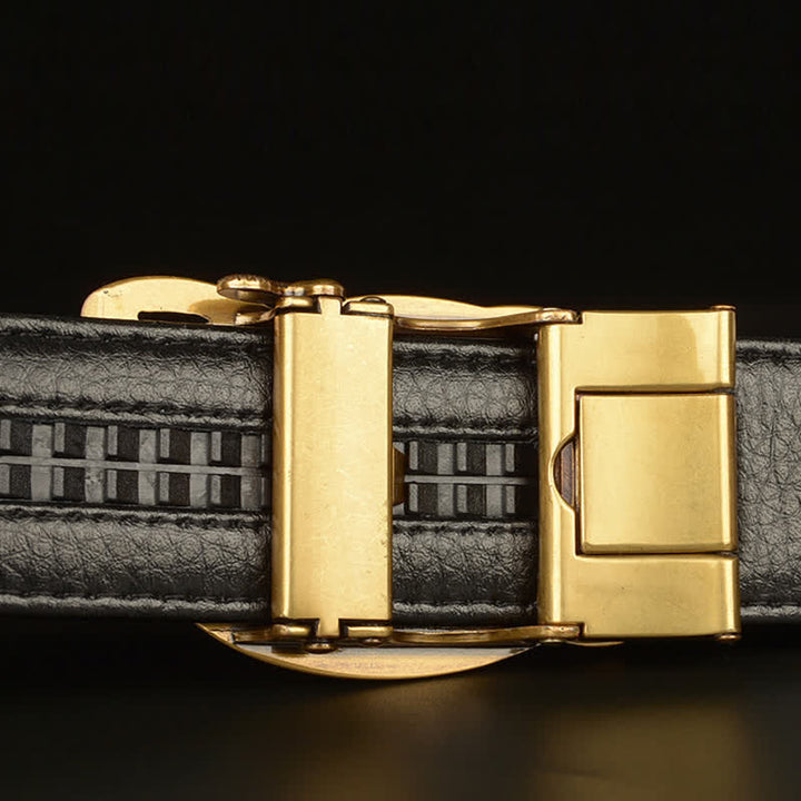 Ceinture en cuir à motif alligator avec boucle en crocodile pour homme