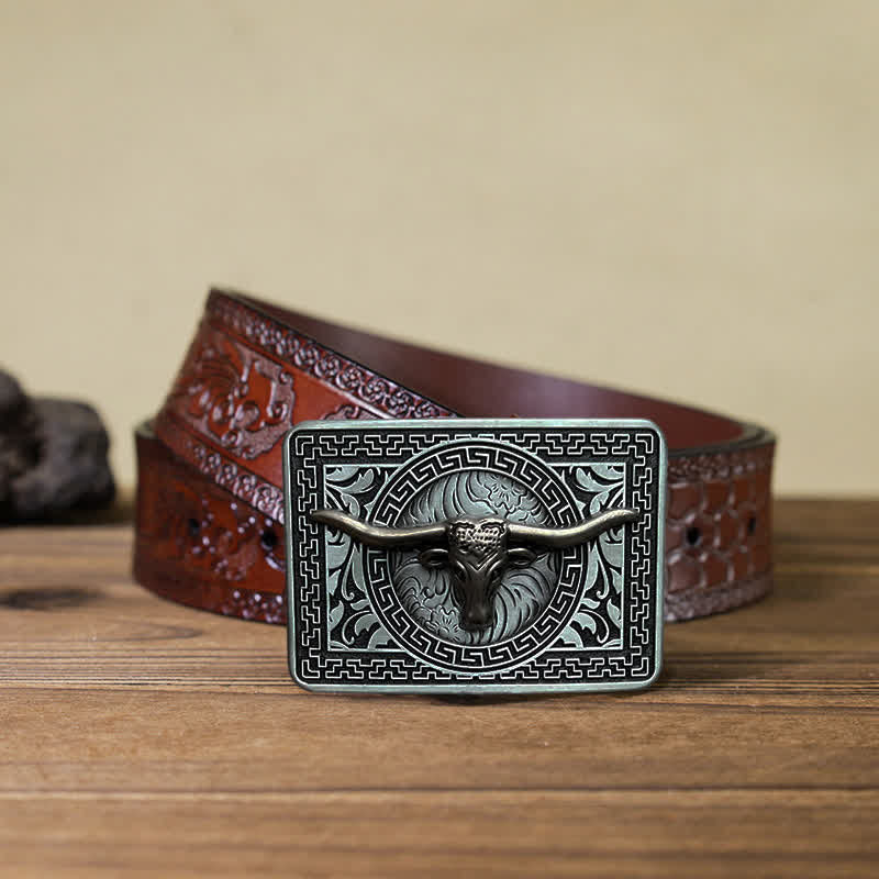 Ceinture en cuir à boucle Weathern DIY pour homme