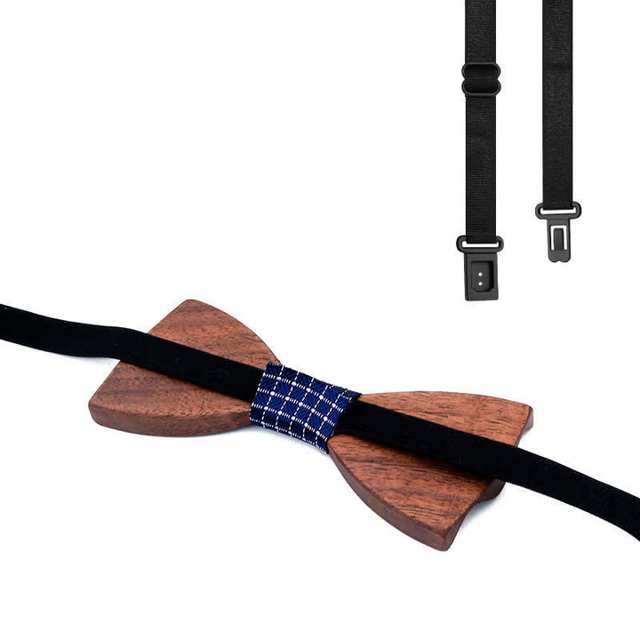Lot de 4 noeuds papillon en bois de noyer noir pour homme