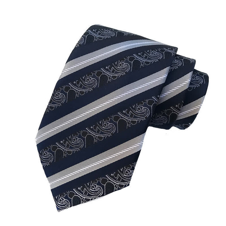 Cravate à rayures et motifs cachemire pour homme
