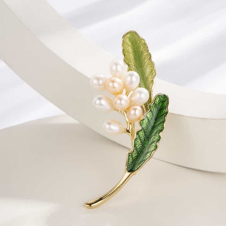 Broche Jasmin en perles d'eau douce pour femme