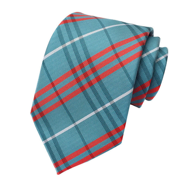 Cravate à carreaux écossais pour homme - Turquoise - image 0