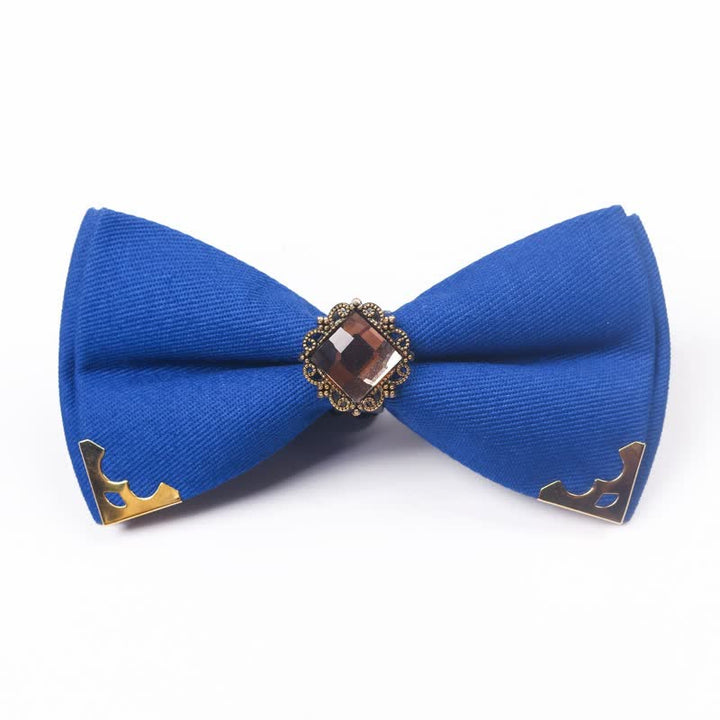 Nœud papillon en coton à bordure dorée pour homme