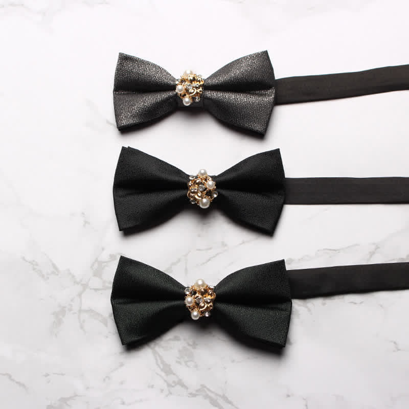 Nœud papillon de smoking formel en perles pour homme
