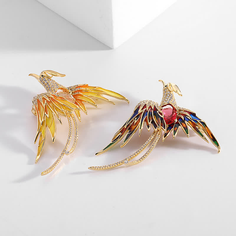 Broche vintage Phoenix Bird pour femme