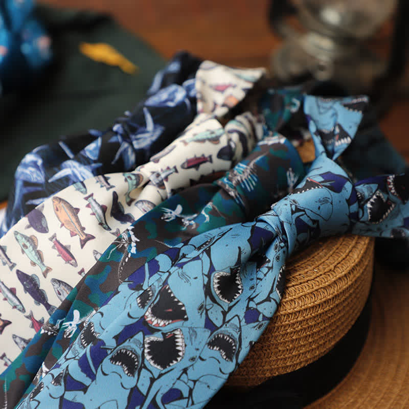 Cravate pour homme à motifs de créatures préhistoriques colorées