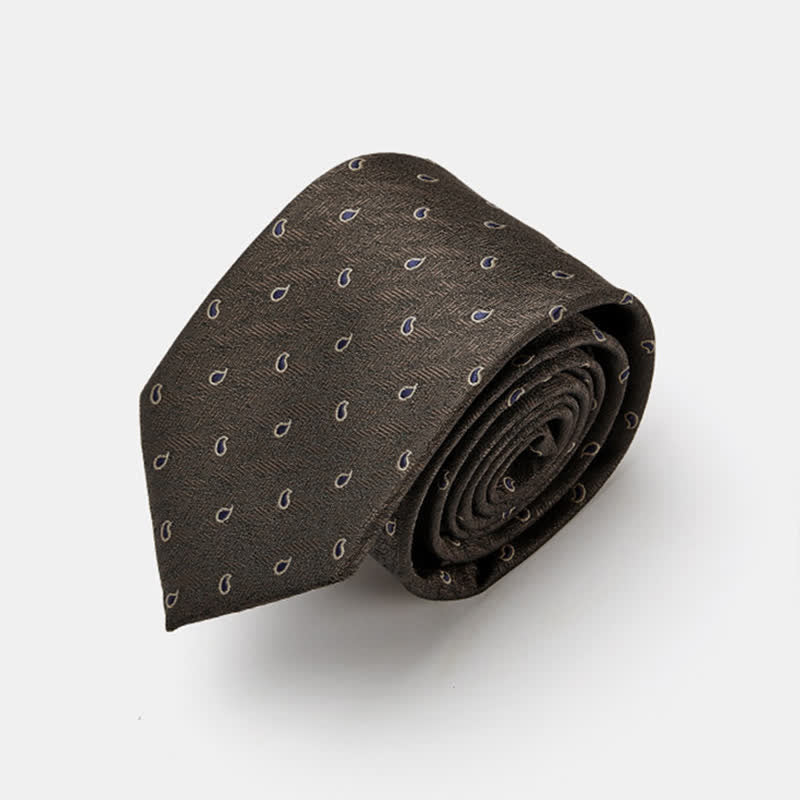 Cravate de luxe à micro-motif cachemire pour homme - Brun - image 6
