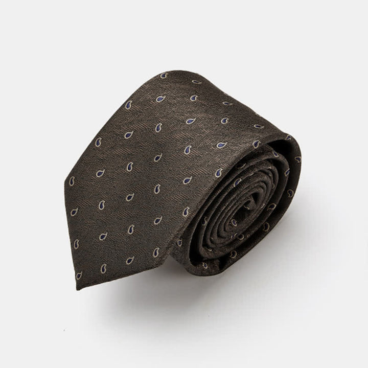 Cravate de luxe à micro-motif cachemire pour homme - Brun - image 6