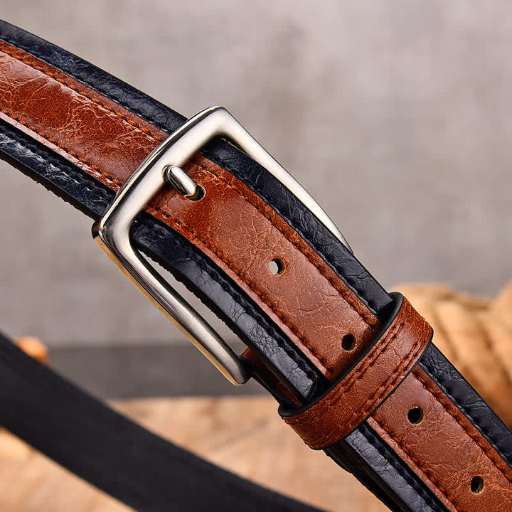 Ceinture décorative en cuir à motif floral rétro pour homme