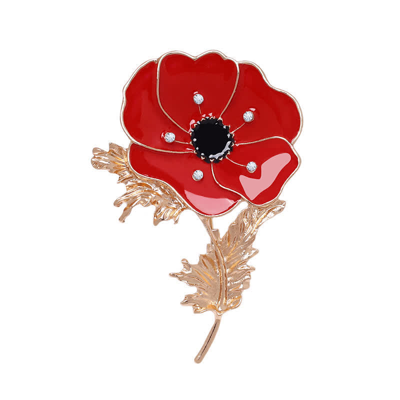 Broche coquelicot vintage pour femme avec peinture à l'huile