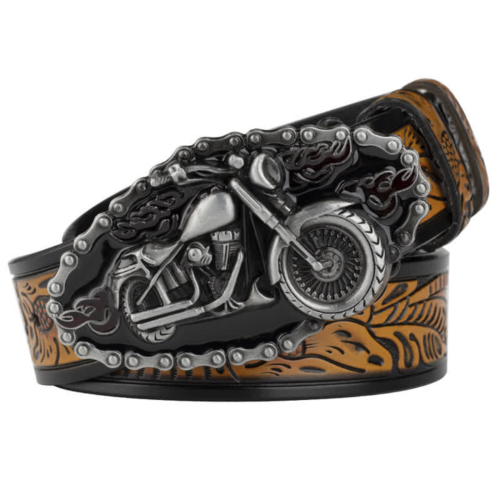 Ceinture en cuir style motard punk rock pour homme