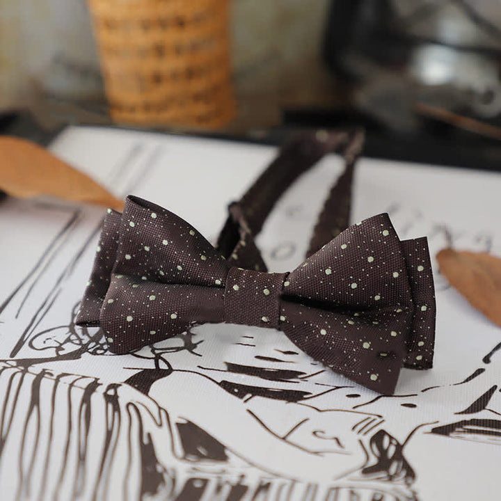 Nœud papillon élégant à pois et rayures pour homme