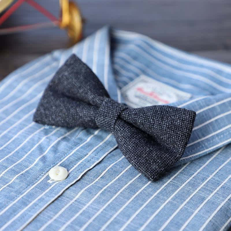 Nœud papillon simple en tweed de laine mélangée pour homme