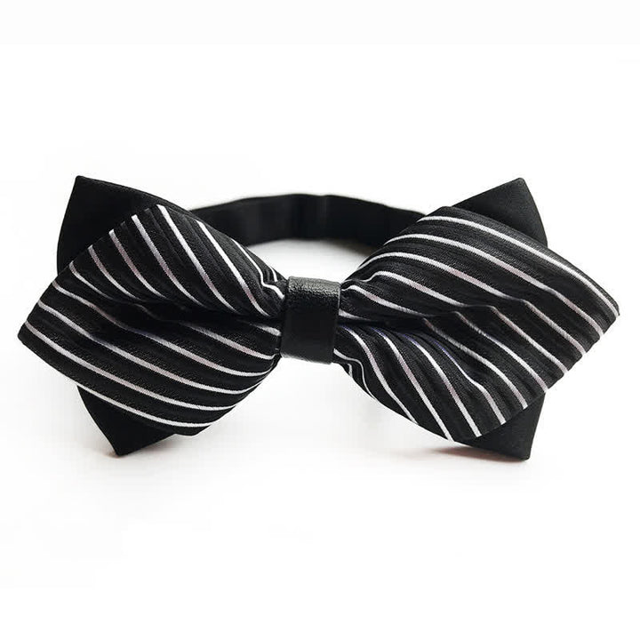 Nœud papillon classique à rayures et à pointes pour homme