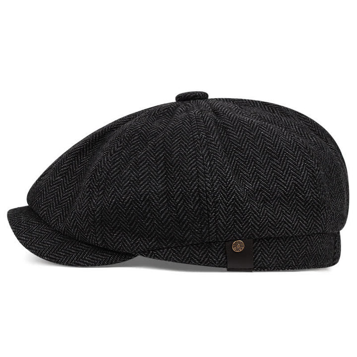 Béret octogonal en tweed d'artiste