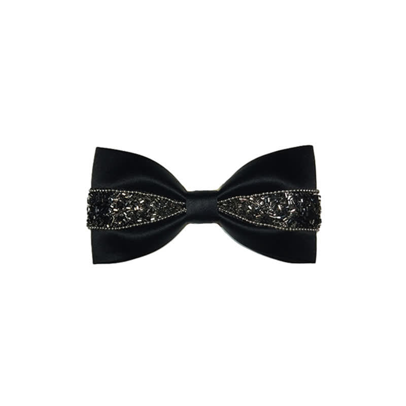 Noeud papillon fantaisie de luxe en métal pour homme - Noir - image 5