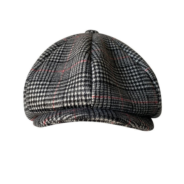 Casquette octogonale à carreaux noirs et blancs britanniques