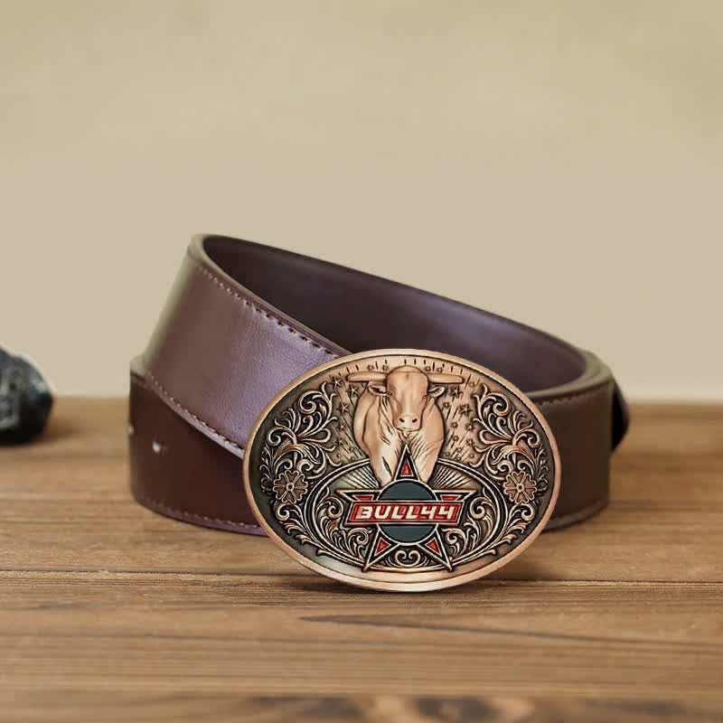Ceinture en cuir avec boucle porte-bière créative Raging Bull pour homme