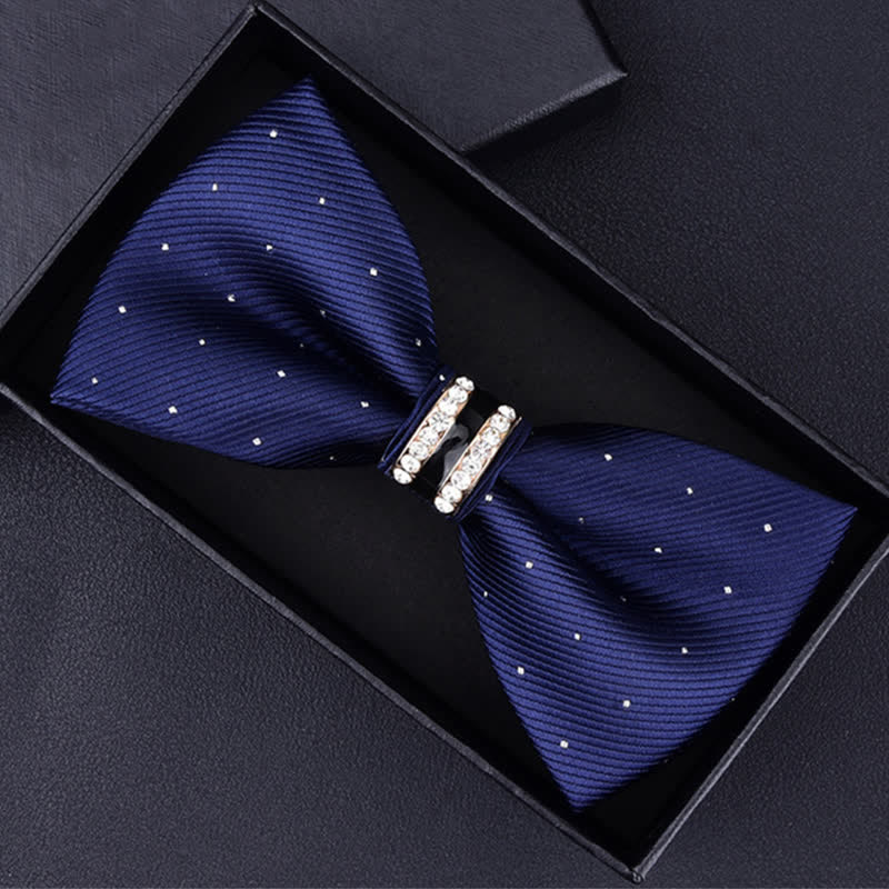 Nœud papillon à rayures et strass pour homme, motif cachemire et fleurs