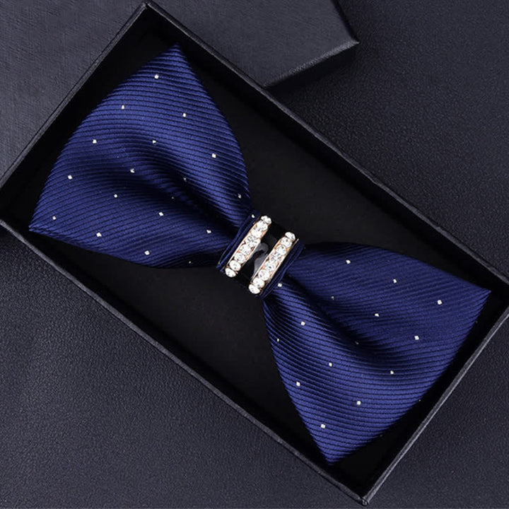 Nœud papillon à rayures et strass pour homme, motif cachemire et fleurs
