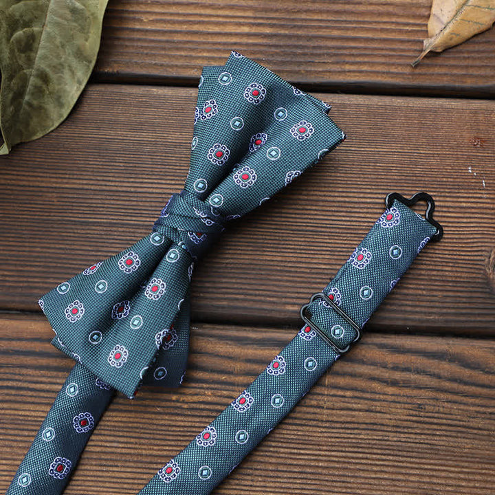 Nœud papillon à rayures florales pour homme