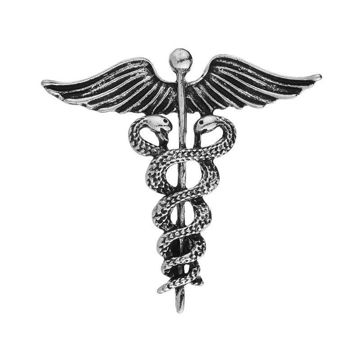 Broche Caducée Double Serpents pour Homme