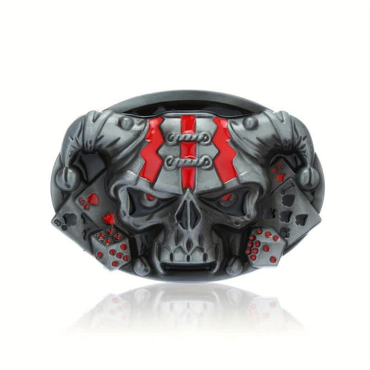 Ceinture en cuir à boucle Joker Skull Clown DIY pour homme