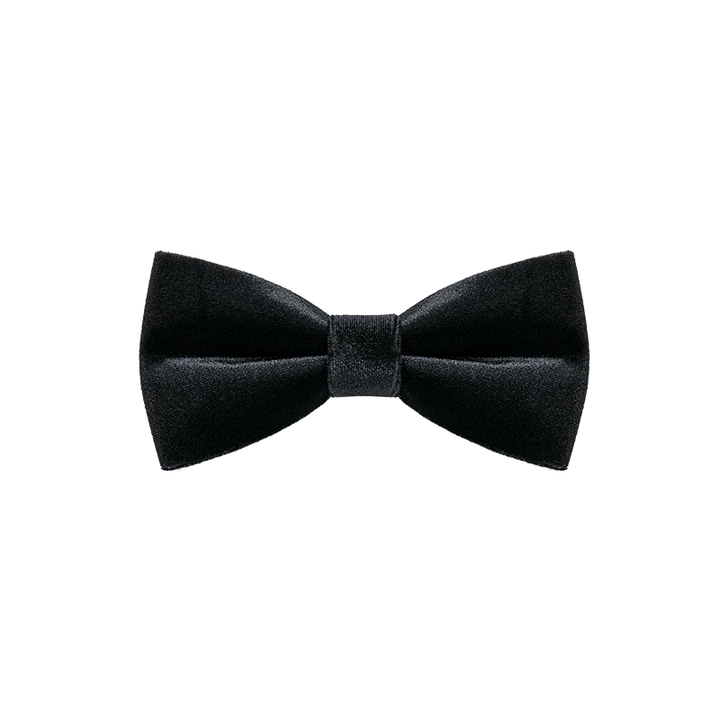 Nœud papillon en velours noir uni pour homme en obsidienne
