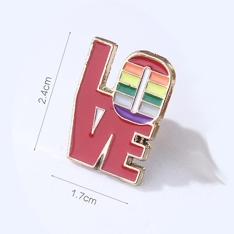 Lot de 4 broches avec drapeau arc-en-ciel Love Is Love