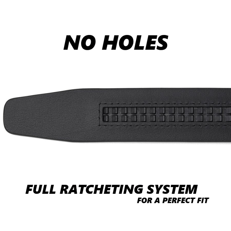 Ceinture en cuir à boucle automatique creuse sophistiquée pour homme