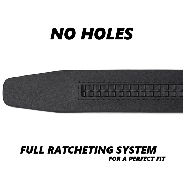 Ceinture en cuir à boucle automatique creuse sophistiquée pour homme