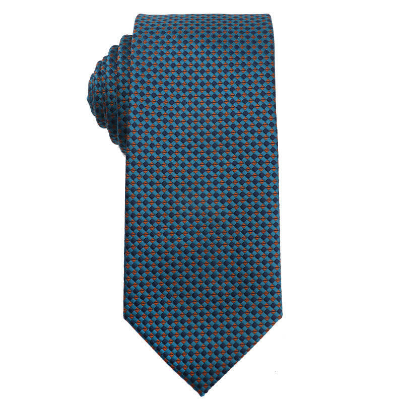 Cravate pour homme de la série Artsy Jasper Turquoise - Carreaux turquoise - image 9