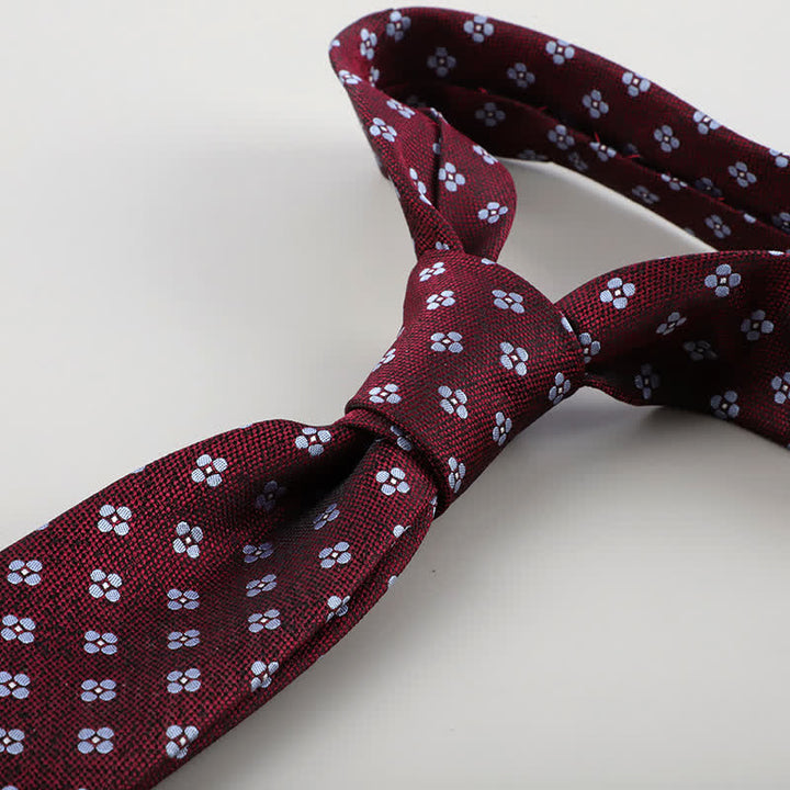 Cravate texturée à petites fleurs géométriques pour homme 