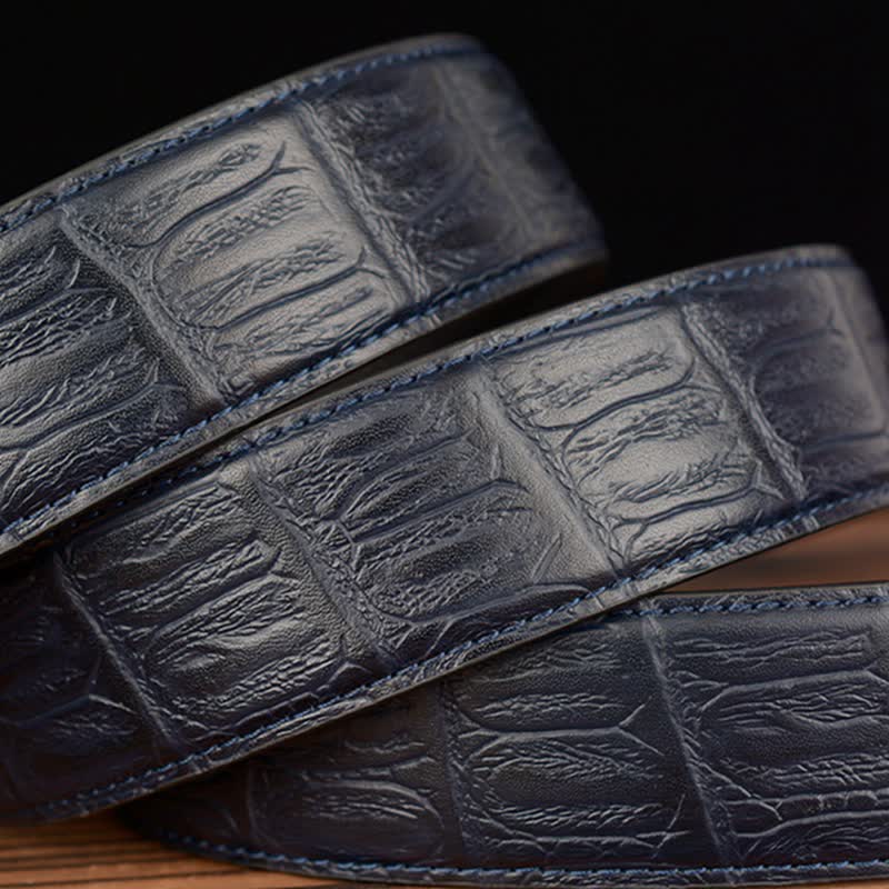 Ceinture en cuir à motif crocodile pour homme, motif Pack Of Wolves