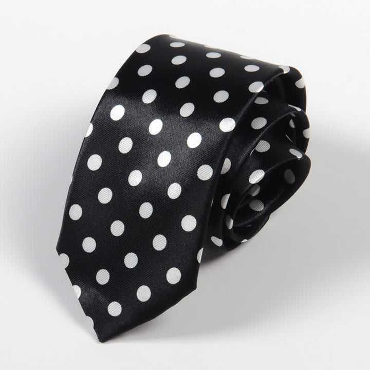 Cravate rayée à petits carreaux noirs et blancs pour homme - Points noirs et blancs - image 6