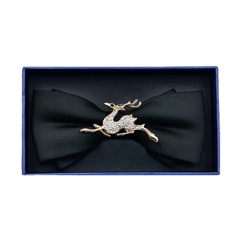 Nœud papillon en métal mat et strass pour homme