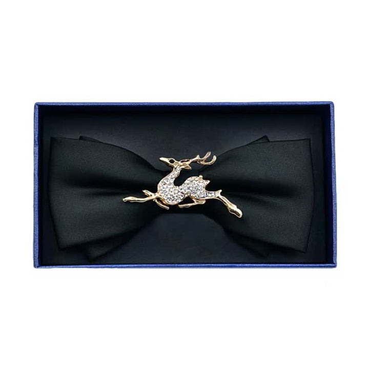 Nœud papillon en métal mat et strass pour homme