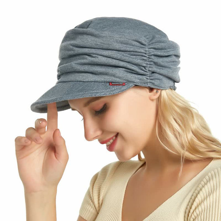 Casquette de baseball plissée à bord souple pour femme
