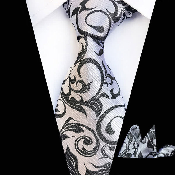 Lot de 2 cravates à motif floral pour homme - Gris clair - image 0